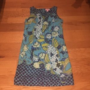 Lilly pulitzer Stephanie shift euc 2 koi fish blue
